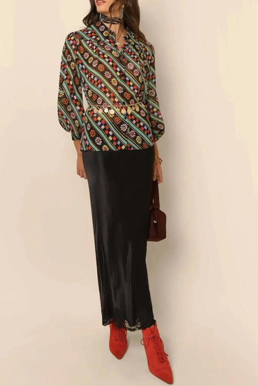 Blake Top in Black Retro Stripe-Shirt-Rixo-Debs Boutique
